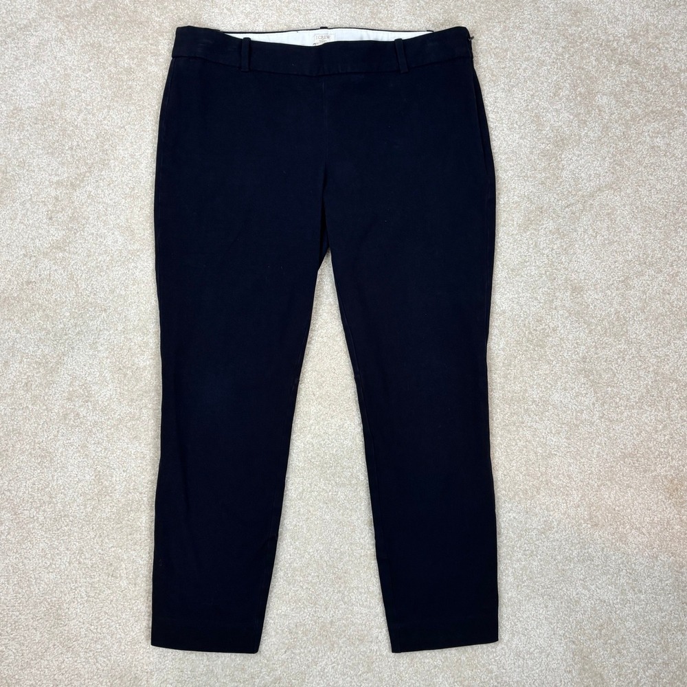 J.Crew Black Stretch Martie Pant Side Zip Slim Ankle Trousers 12 28637